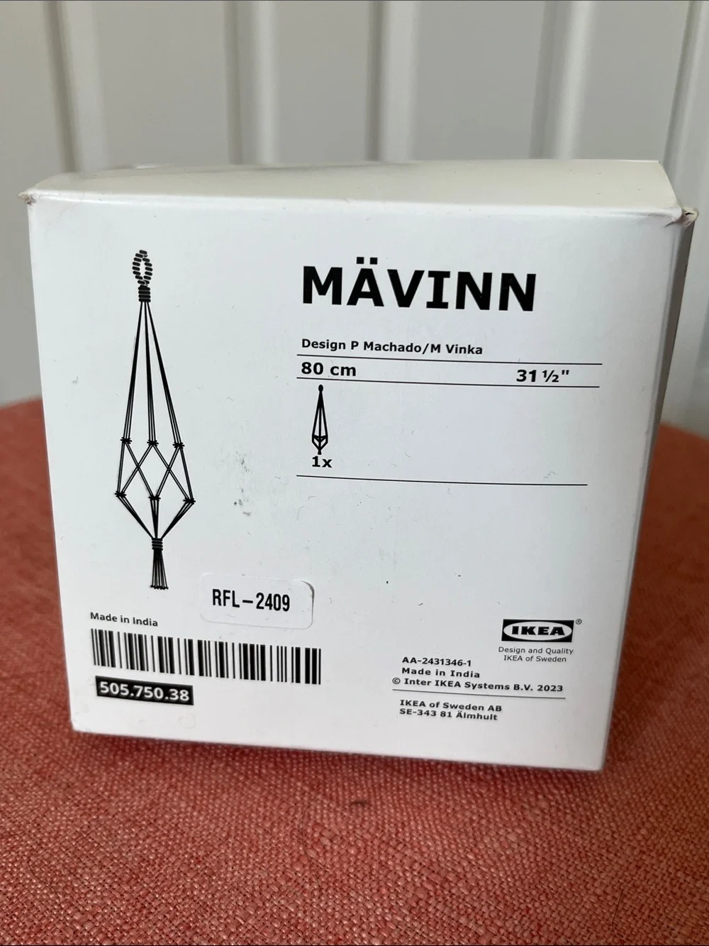 IKEA MÅVINN Navy Cotton Macrame Plant holder NIB